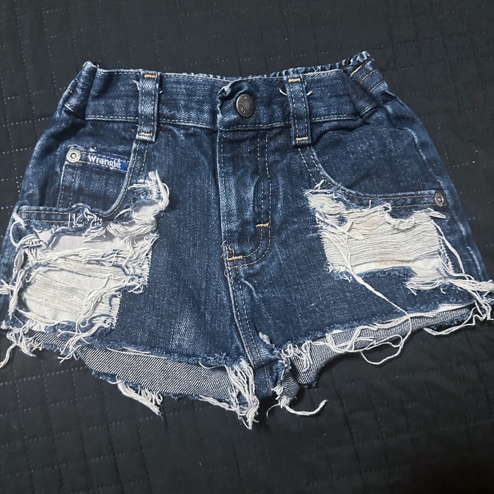 Little girls denim cut offs! Wrangler